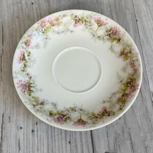 Schleiger 854 by Haviland Limonge Pink White Flowers Saucer Plate